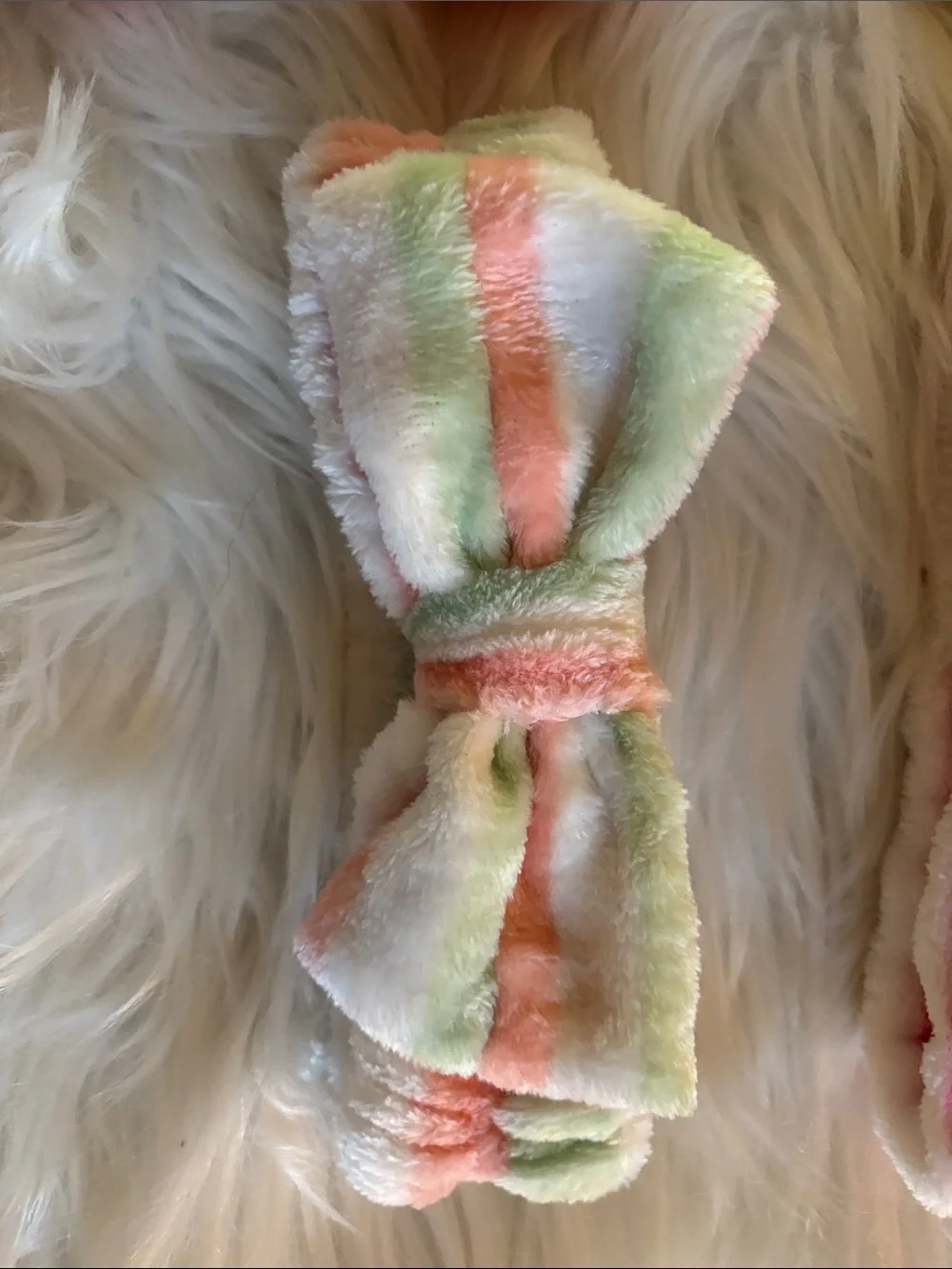 New set of 8 Multi-Colored Plush Bow Headbands.